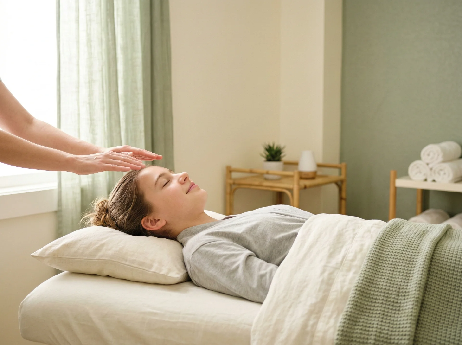 Enfant serein en séance de relaxation
